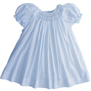 Blue Smocked Daygown with Embroidered Hem | 3 6 Months