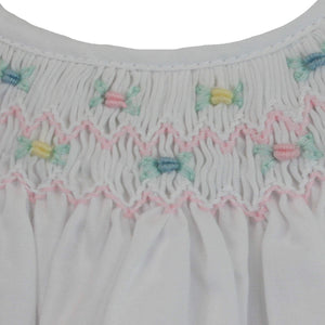 White Smocked Daygown with Embroidered Hem | 3 Months