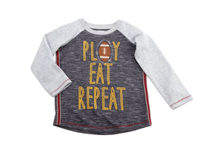 Thanksgiving Play Eat Repeat Football Tee by Mud Pie * 12-18 Months