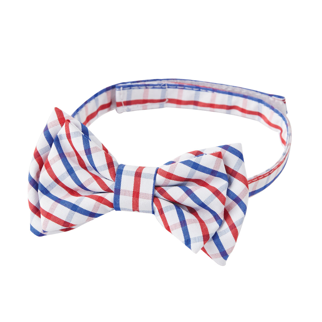 Easter Boys Red Blue Plaid Bow Tie