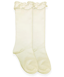 Cotton Ruffle Knee High Socks by Jefferies | 1-2 Years 2-4 Years