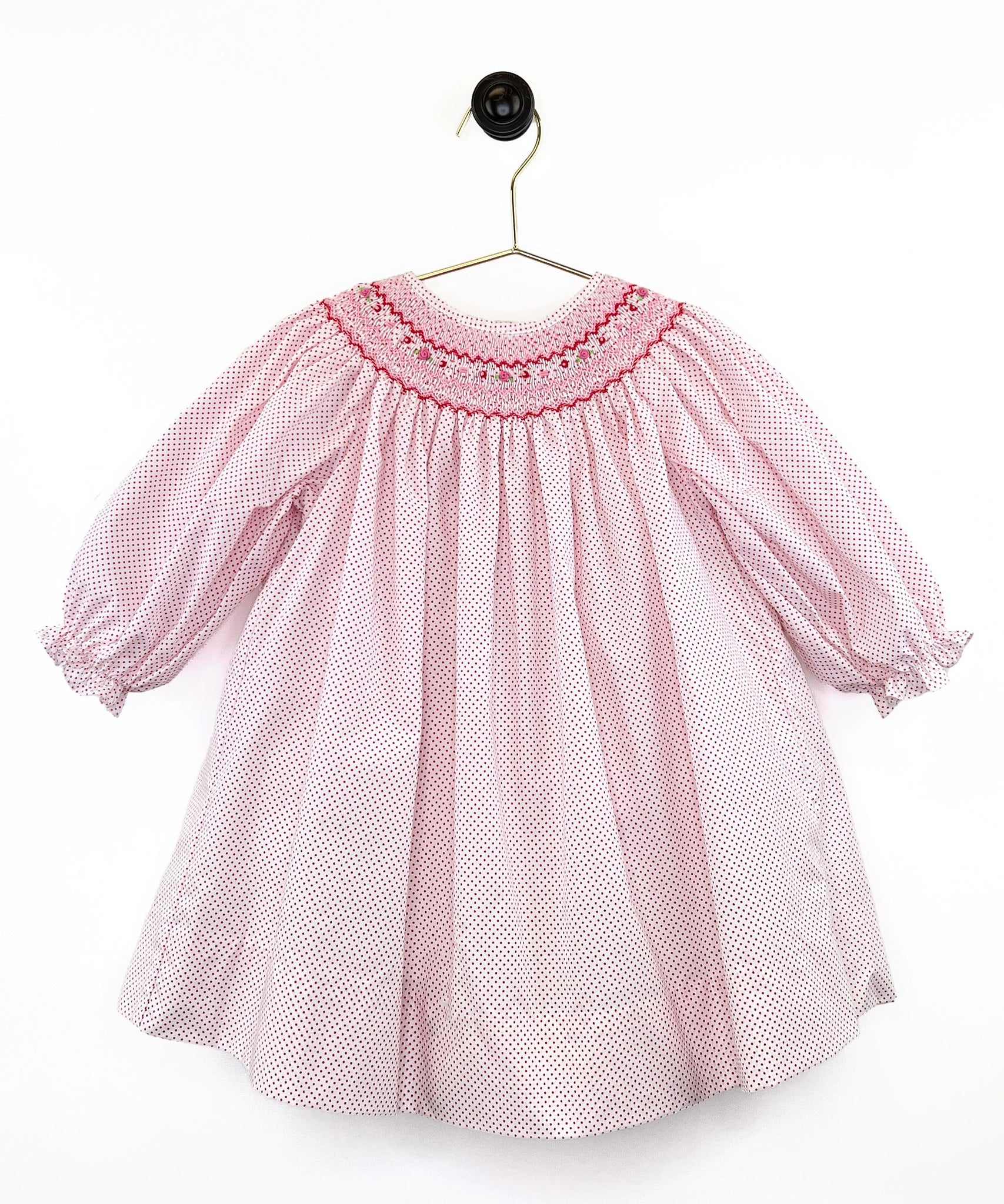 Red Swiss Dot Smocked Embroidered Dress with Bloomers | 3 6 9 Months Little Footprints Children's Shop Red Swiss Dot Smocked Embroidered Dress with Bloomers | 3 6 9 Months Little Footprints Children's Shop