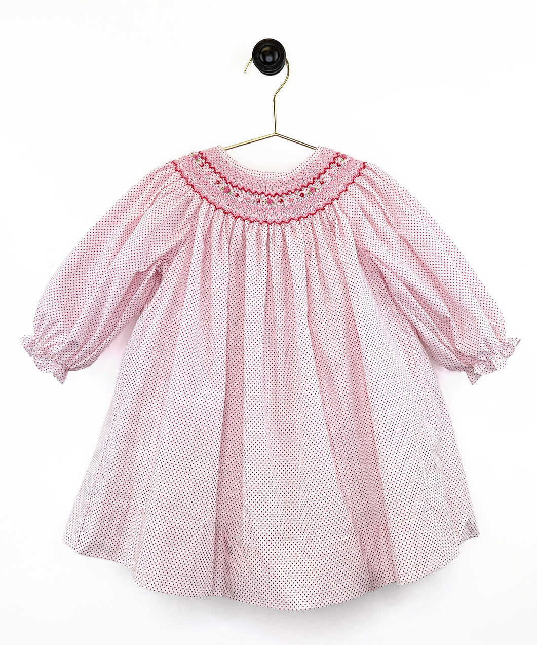 Red Swiss Dot Smocked Embroidered Dress with Bloomers | 3 6 9 Months Little Footprints Children's Shop Red Swiss Dot Smocked Embroidered Dress with Bloomers | 3 6 9 Months Little Footprints Children's Shop