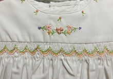 White Smocked Embroidered Convertible Gown Longall with Bonnet | 6 or 9 Months