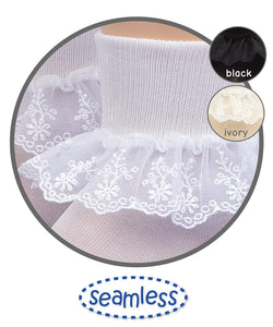 Snow Queen Black Lace Socks | XS 2-4 Years (black only)