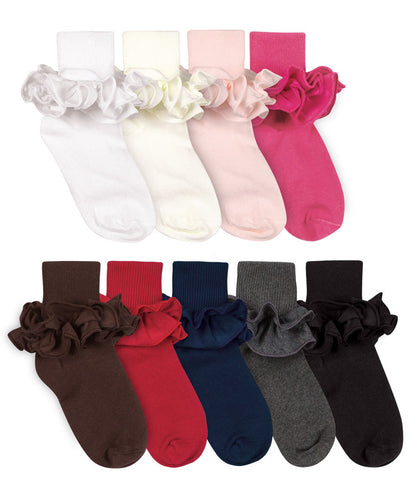 Misty Cotton Ruffle Turn Cuff Socks | NB INF TOD XS