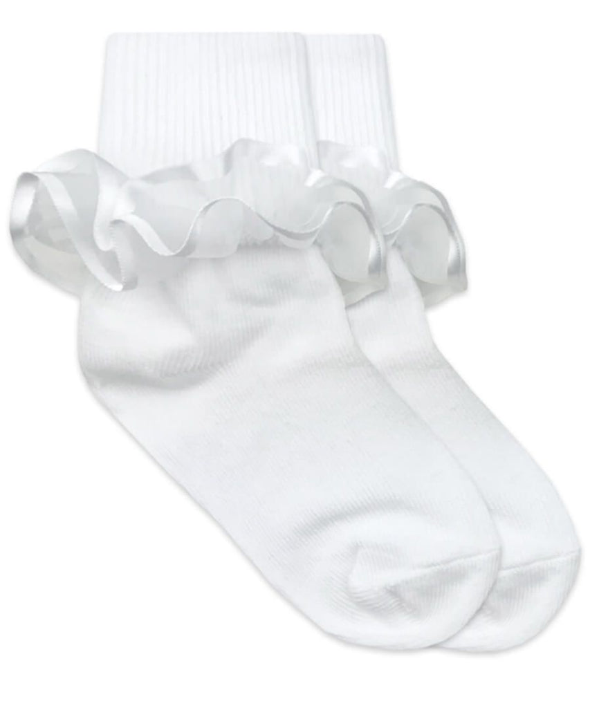 Calzini bianchi alti fino al ginocchio in nylon per bambine Calzini bianchi alti fino al ginocchio in nylon per bambine