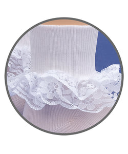 Dressy White Lace Socks | INF TOD XS