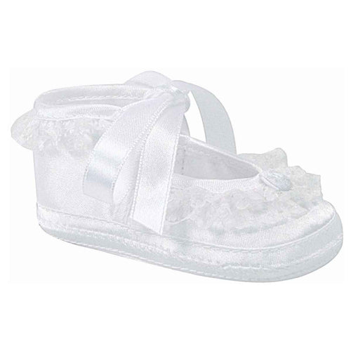 White Satin Dress Shoes | Preemie Newborn Baby Size 00 0 1 2