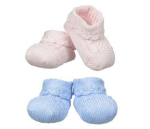 Cable Knit Pink or Blue Bootie by Jefferies Socks | Newborn