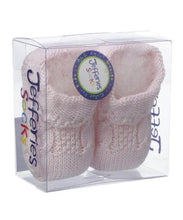 Cable Knit Pink or Blue Bootie by Jefferies Socks | Newborn