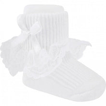 White Lace Ruffle Dress Socks with Bows | 0-9M 9-18M 18-24M