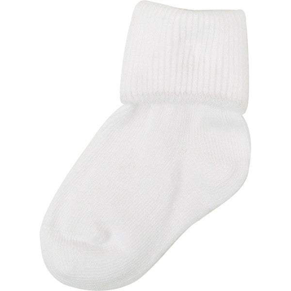 Boys White Turn Cuff Socks | 0-9M 9-18M