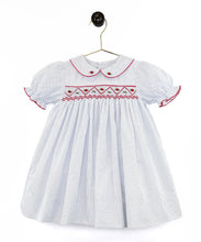 Blue Dot Red Embroidered Smocked Dress with Bloomers | 24 Months