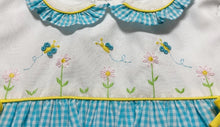 Turquoise Gingham Butterfly Embroidered Sundress Set | 12 18 24 Months