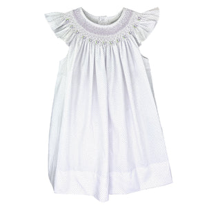 Lavender Dot Angel Wing Smocked Dress | 2T 3T 4T
