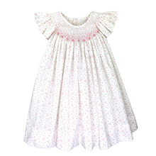 Pink Floral Angel Wing Pearl Smocked Dress Set | 12 Months