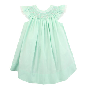 Mint Green Angel Wing Bishop Smocked Dress Set | 18 24 Months