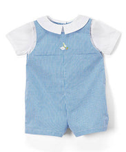 Blue Check Embroidered Easter Bunny Romper | 3 6 9 Months