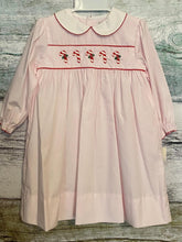 Pink Candy Cane Embroidered Christmas Dress | 4T