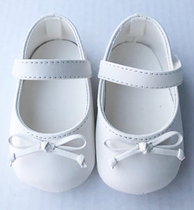 Baby Deer Ivory Skimmer Shoe with Bow | Size 0 1 2 3