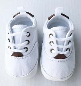 White Canvas Lace-Up Sneaker | Baby Size 1 2 3