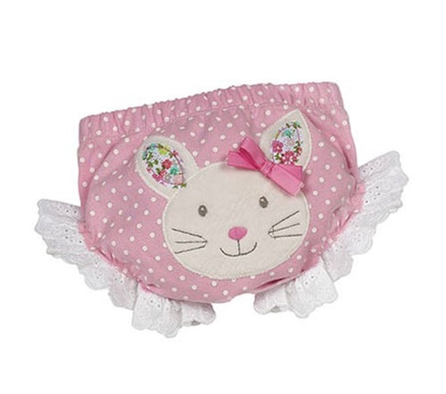 Bunny Pink Polka Dot Eyelet Trim Ruffled Diaper Cover | 0-6M 6-12M