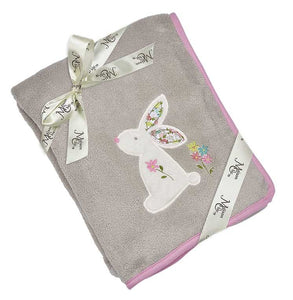 Beth the Bunny Plush Appliqued Blanket by Maison Chic