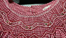 Red Gingham Smocked Dress with Pearls | 2T 3T 4T