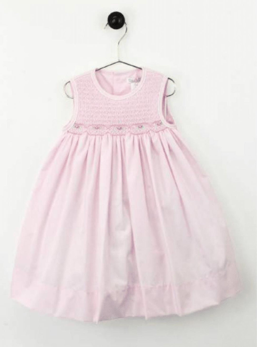 Pink Diamond Floral Smocked Sleeveless Dress | 4T