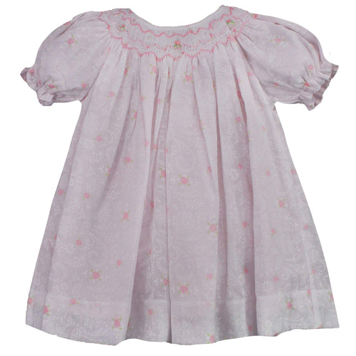 Voile Pink Floral Print Dress | 3 Months