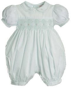 Mint Green Smocked French Bubble | 9 Months
