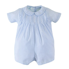 Light Blue Baby Boys Romper with Pintucks and Hat | 3 6 9 Months