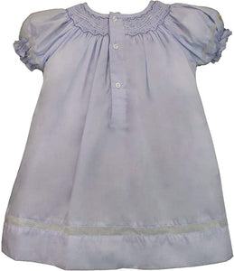 Lavender Smocked Daygown with Voile Insert and Bonnet | Preemie or Newborn