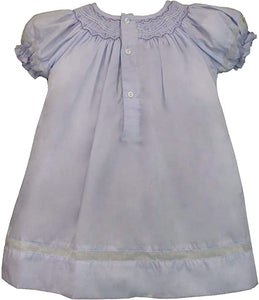 Lavender Smocked Daygown with Voile Insert and Bonnet | 3 Months