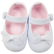 Infant White Patent Mary Jane Flats with Bows | Size 0 1 2 3