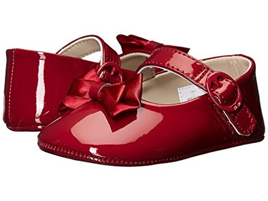 Red Patent Skimmer Shoes with Bow | Size 0 1 2 3