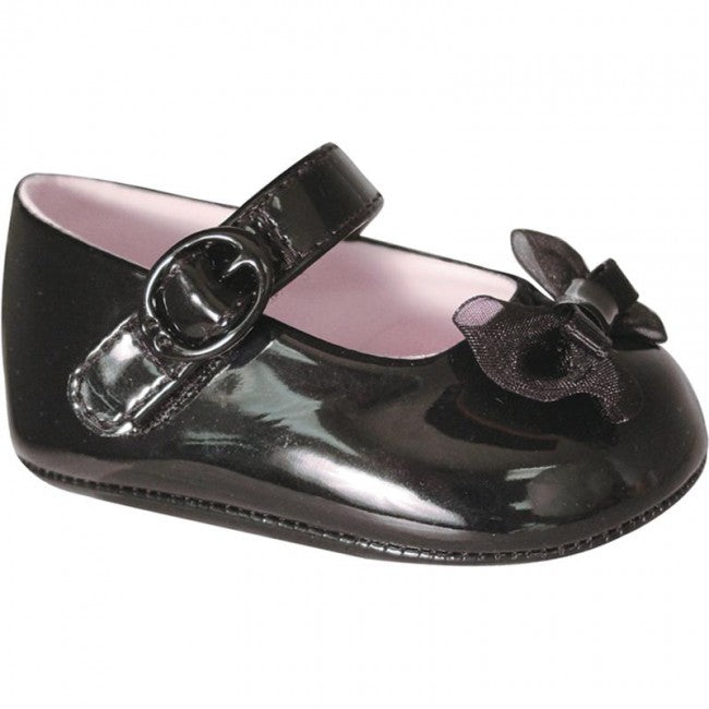 Black Patent Shoes with Bow