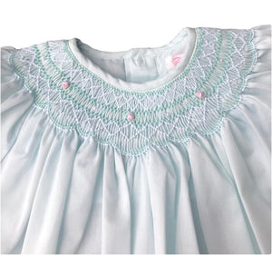 Mint Green Bishop Smocked Daygown | 9 Months