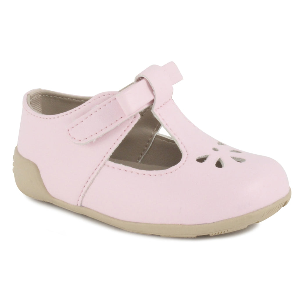 Classic Pink T-Straps for Toddler Girls | Size 6 7 8