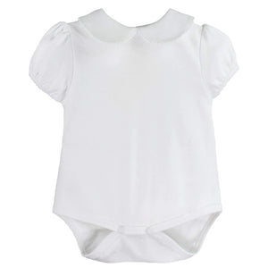 White Organic Cotton Knit Short Sleeve Onesie | 12 18 24 Months