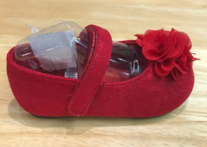 Red Sparkle Shimmer Mary Jane Shoes w/Flower | Baby Toddler 3 4 5 6 7