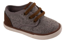 Gray Heathered Faux Wool Low Top Sneaker with Brown Trim * Toddler 3 4 5 6 7