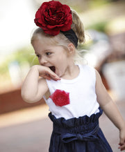 White with Red Flower Tank Top * 6-12M 12-18M 18-24M 2T 3T 4T