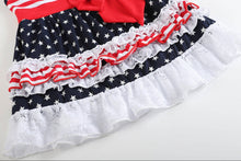 Navy & Red Americana Tie-Waist Surplice Dress | 3T 4T 5Y 6Y