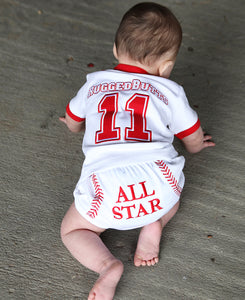 Baseball "All Star" Diaper Cover | 3-6M 6-12M