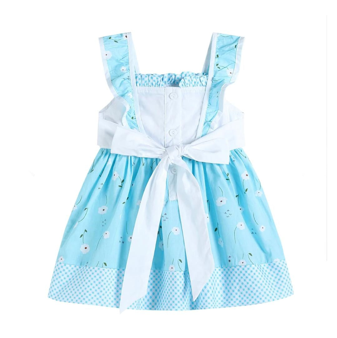 Light Blue Baby Octopus A-Line Ruffle Dress
