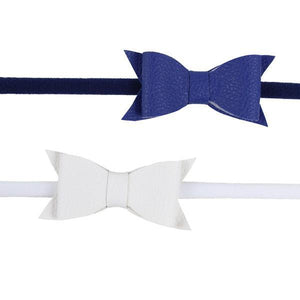 Navy and White Tuxedo Bow Headband Set by juDanzy