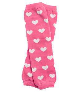 Bubblegum Hearts Pink and White Valentine's Leg Warmers 12"