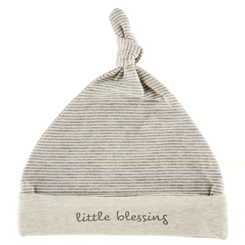 Newborn Gray Striped Little Blessing Knot Cap * 0-3 Months